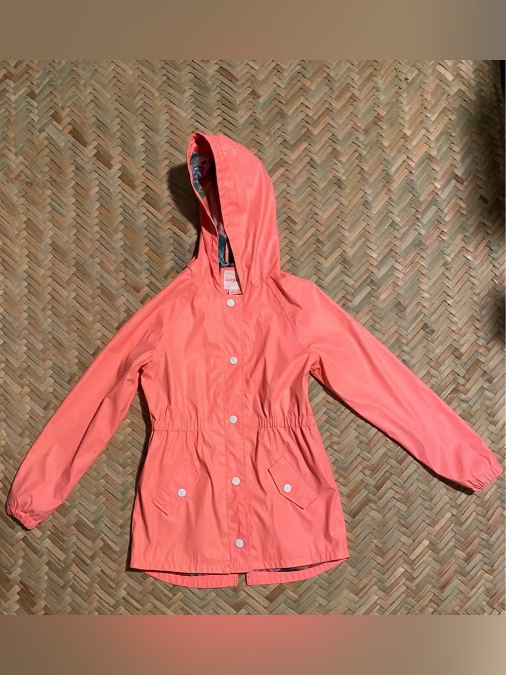 Girl’s Hooded Rain Jacket - Coral Pink